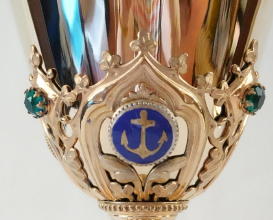 Solid silver gilt antique French Gothic Chalice.